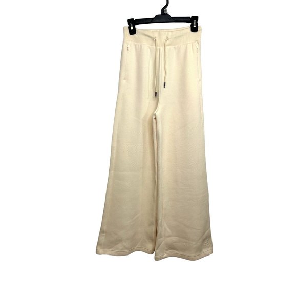 Adidas Badge of Sport Wide Leg Women’s Waffle Sweatpants XS Ecru HK0477 Logo - Picture 2 of 15